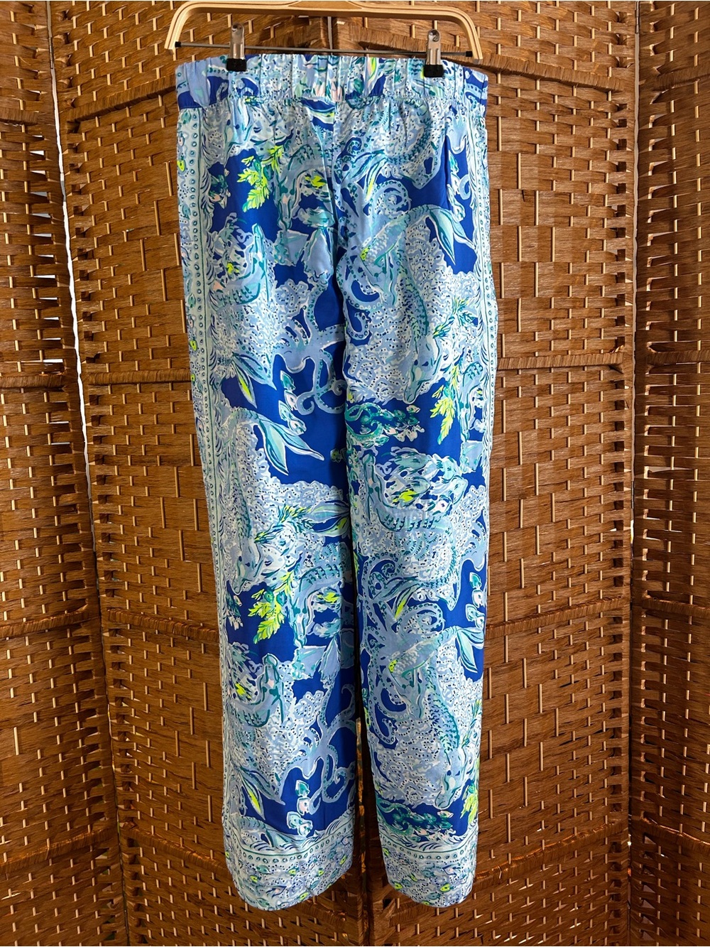 Lilly Pulitzer Bal Harbour Palazzo Pants Blue Sea Print NWT S Resort Coastal - Picture 5 of 5
